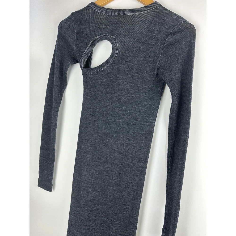 John Elliott Tubular Merino Asymmetric Dress Charcoal Gray Cutout XS Small - Picture 12 of 16